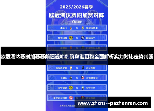 欧冠淘汰赛附加赛赛前速递冲刺阶段谁更稳全面解析实力对比走势判断